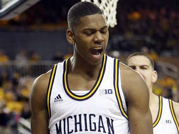 Glenn Robinson III (1) and Mitch McGary (4)