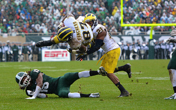 Devin Funchess (87) and Jeremy Gallon (21)