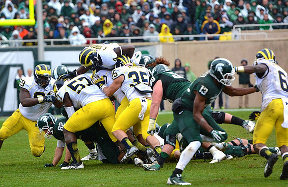Willie Henry (69), Frank Clark (57), Cameron Gordon (4), Joe Bolden (35), and Raymon Taylor (6)