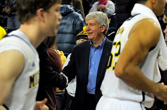Matt Vogrich (13) and Jordan Morgan (52)