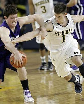 Trey Burke (3) and Stu Douglass (1)