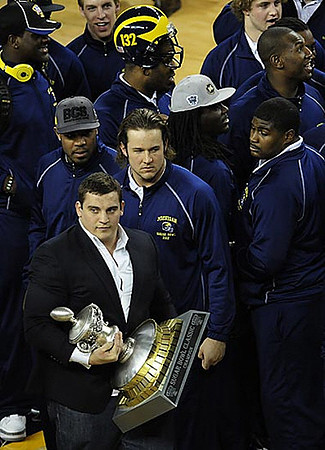David Molk and the Sugar Bowl Trophy