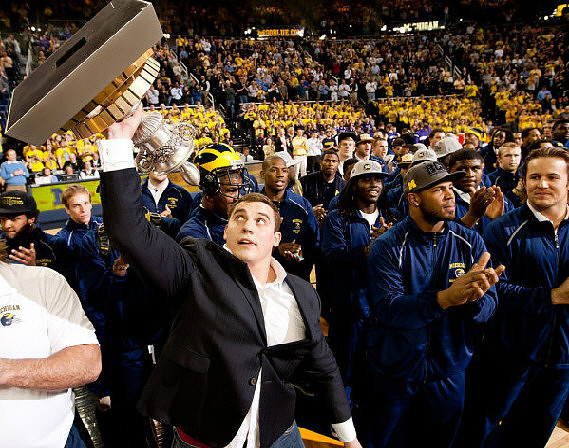 David Molk and the Sugar Bowl Trophy