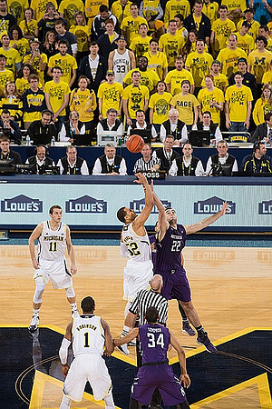 Glenn Robinson III (1), Nik Stauskas (11), and Jordan Morgan (52)