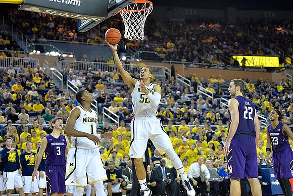 Glenn Robinson III (1) and Jordan Morgan (52)