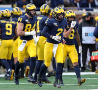 Donovan Peoples-Jones (9), Sean McKeon (84), Nico Collins (4), Shea Patterson (2), and Ronnie Bell (8)