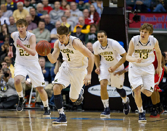 Evan Smotrycz (23), Stu Douglass (1), Jordan Morgan (52), and Matt Vogrich (13)