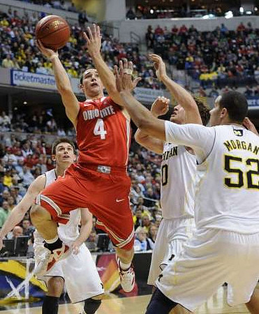 Stu Douglass (1), Zack Novak (0), and Jordan Morgan (52)
