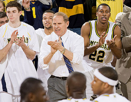 Stu Douglass (1), David Merritt (15), John Beilein, Jevohn Shepherd (22), and Kelvin Grady (44)