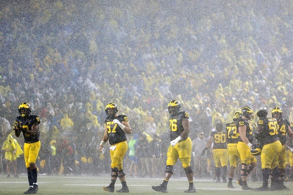 Donovan Peoples-Jones (9), Patrick Kugler (57), and Juwann Bushell-Beatty (76)