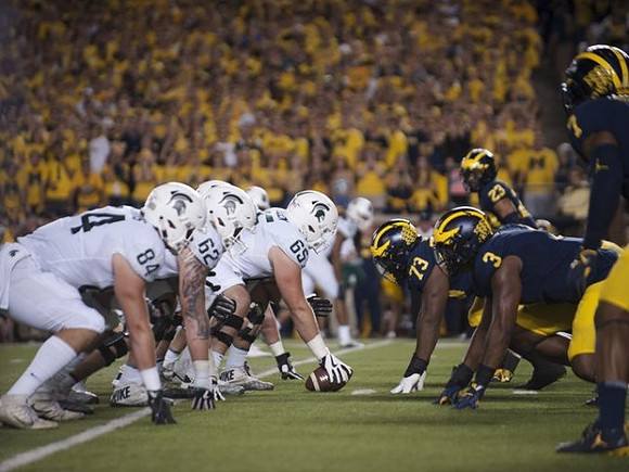 Maurice Hurst (73), Rashan Gary (3), Tyree Kinnel (23), and Khaleke Hudson (7)