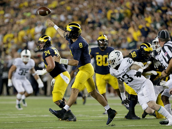 Ben Bredeson (74), John O'Korn (8), Khalid Hill (80), and Michael Onwenu (50)