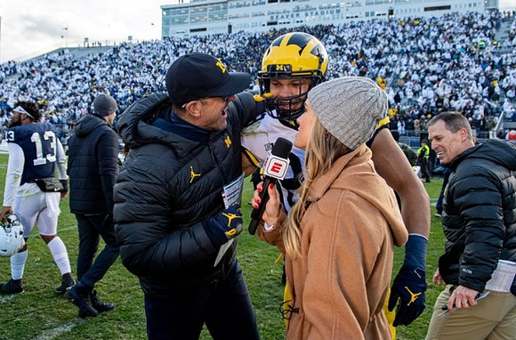 Jim Harbaugh and Erick All (83)
