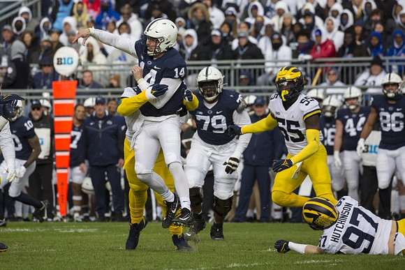 Christopher Hinton (15), David Ojabo (55), and Aidan Hutchinson (97)