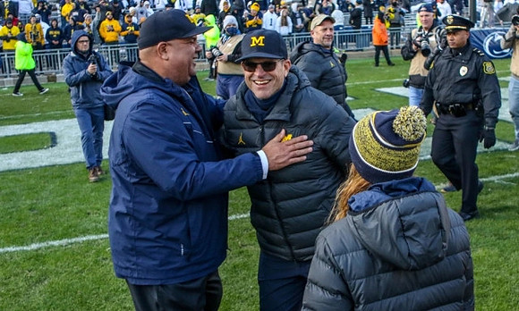 Warde Manuel and Jim Harbaugh