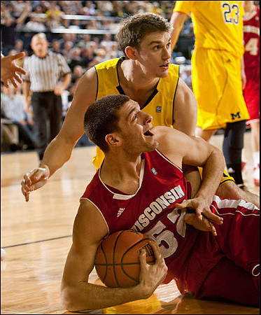 Stu Douglass (1) and Evan Smotrycz (23)