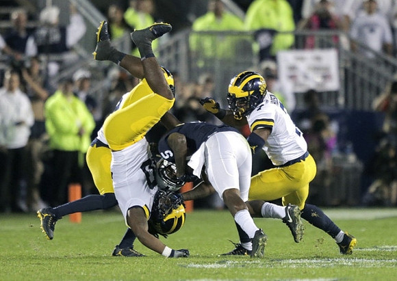 Devin Bush (10) and Khaleke Hudson (7)