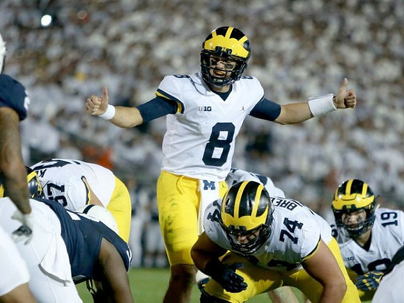 Patrick Kugler (57), John O'Korn (8), Ben Bredeson (74), and Henry Poggi (19)