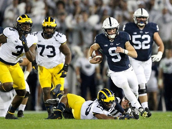 Rashan Gary (3), Maurice Hurst (73), and Tyree Kinnel (23)