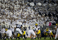 Mason Cole (52), Michael Onwenu (50), Patrick Kugler (57), John O'Korn (8), Ben Bredeson (74), and Ty Isaac (32)