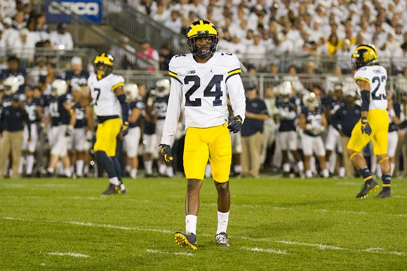 Khaleke Hudson (7), Lavert Hill (24), and Tyree Kinnel (23)