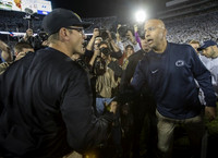 Jim Harbaugh and Penn State Head Coach James Franklin