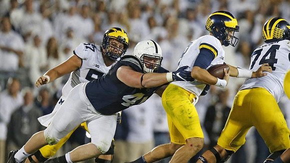 Patrick Kugler (57), John O'Korn (8), and Ben Bredeson (74)