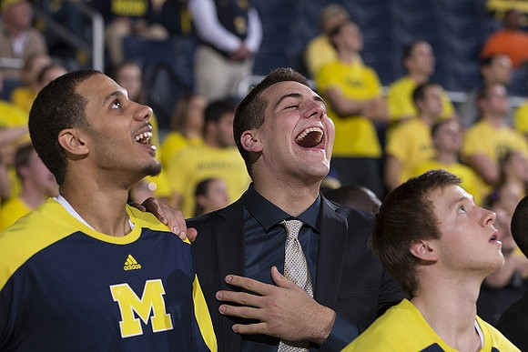 Jordan Morgan (52), Mitch McGary (4), and Spike Albrecht (2)
