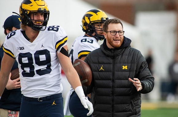 Carter Selzer (89), Erick All (83), and Jay Harbaugh