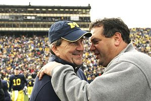 Lloyd Carr and Brady Hoke
