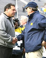 Lloyd Carr and Brady Hoke