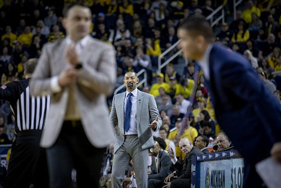 Indiana Head Coach Archie Miller, Juwan Howard, Saddi Washington, Howard Eisley, and Phil Martelli