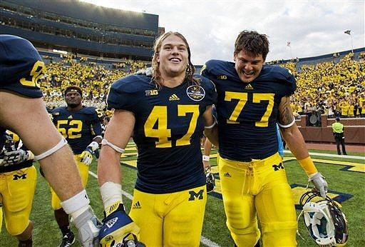 Royce Jenkins-Stone (52), Jake Ryan (47), and Taylor Lewan (77)