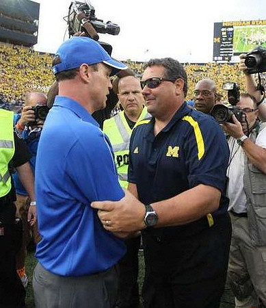 Troy Calhoun and Brady Hoke