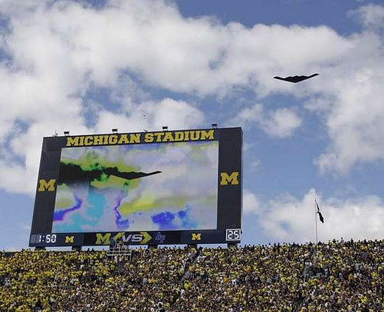 Michigan Stadium Fly Over