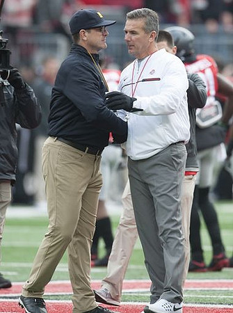 Jim Harbaugh and Ohio State Head Coach Coach Urban Meyer