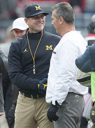 Jim Harbaugh and Ohio State Head Coach Coach Urban Meyer
