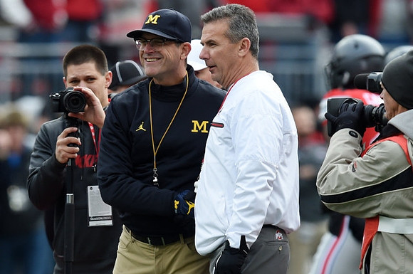 Jim Harbaugh and Ohio State Head Coach Coach Urban Meyer