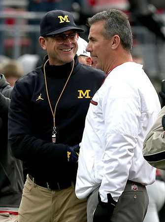 Jim Harbaugh and Ohio State Head Coach Coach Urban Meyer