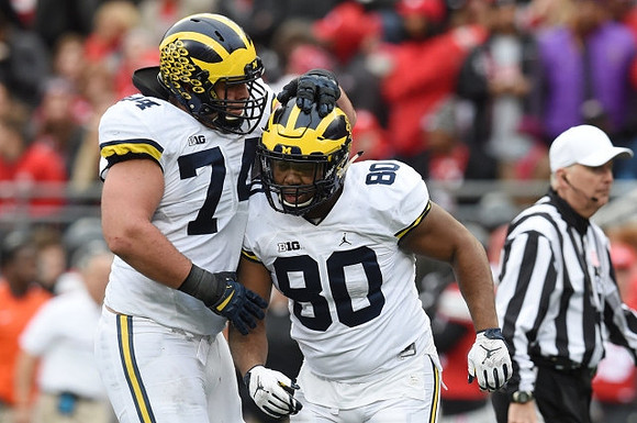 Ben Bredeson (74) and Khalid Hill (80)
