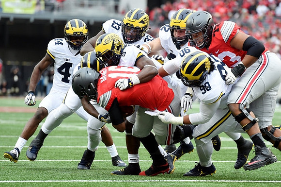 Delano Hill (44), Taco Charlton (33), Ben Gedeon (42), and Bryan Mone (90)