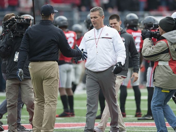 Jim Harbaugh and Ohio State Head Coach Coach Urban Meyer