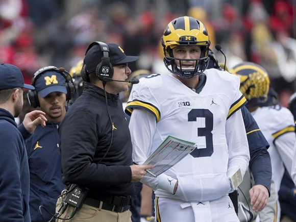 Jim Harbaugh and Wilton Speight (3)