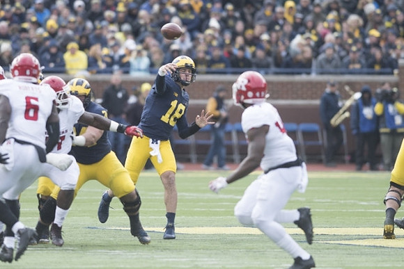 Ben Bredeson (74) and Brandon Peters (18)
