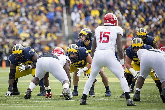 Michael Onwenu (50), Patrick Kugler (57), Brandon Peters (18), Ben Bredeson (74), and Khalid Hill (80)
