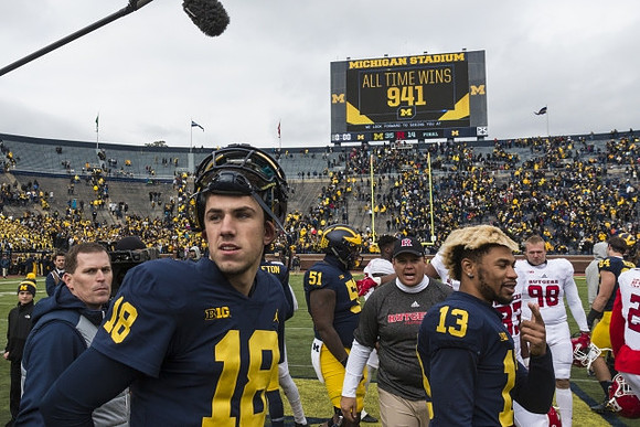 Brandon Peters (18) and Eddie McDoom (13)