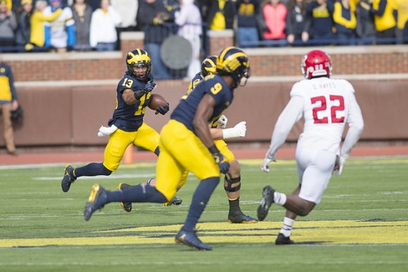 Eddie McDoom (13) and Donovan Peoples-Jones (9)