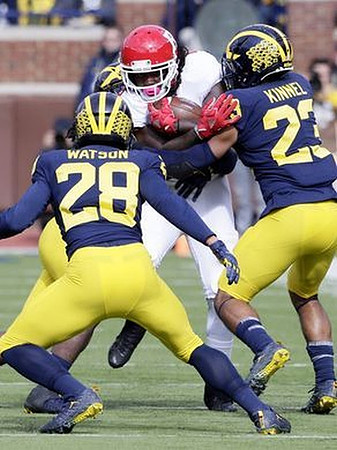 Brandon Watson (28) and Tyree Kinnel (23)