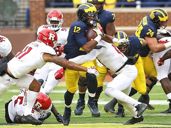 Chris Evans (12), Juwann Bushell-Beatty (76), Ben Mason (42), and Ben Bredeson (74)