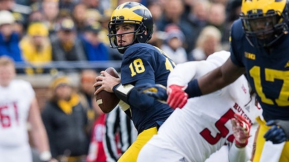 Brandon Peters (18) and Tyrone Wheatley Jr. (17)